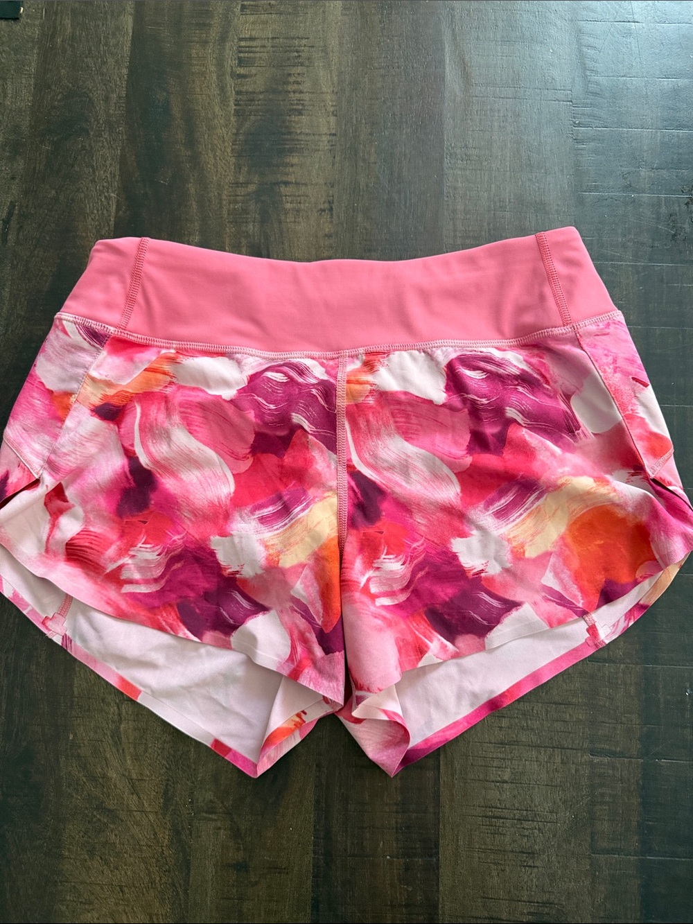 Athleta Pink Floral-Print Athletic Shorts